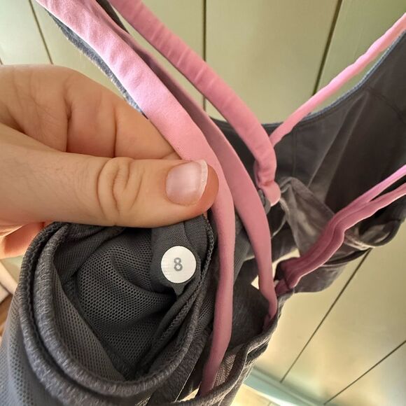 Lululemon Energy Bra Exhale in Heathered Slate / Light Pink - Picture 5 of 6